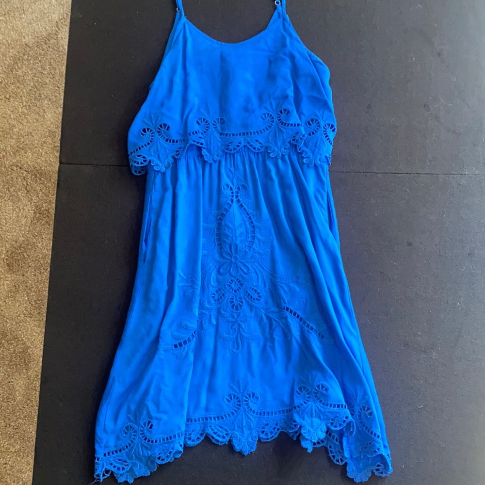 Bright blue, small dress from Honey Punch!